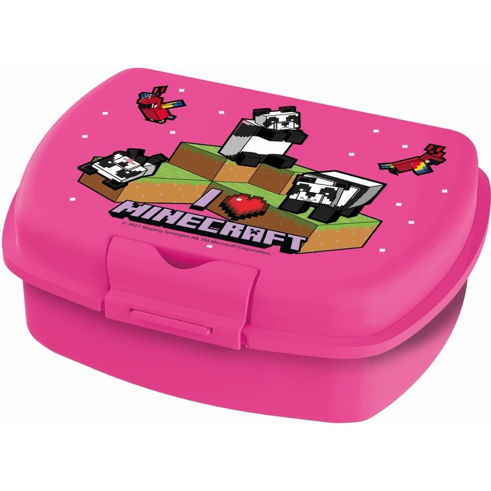 Boîte à déjeuner urbaine Minecraft Girls Line avec un compartiment pour enfants – 18 × 14 × 7 cm, sans BPA