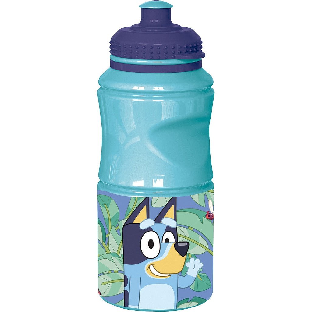 Bluey Leaves Hold Sport-Trinkflasche aus Kunststoff mit Sportverschluss für Kinder – 380 ml, BPA-frei