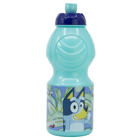 Bluey Leaves Kunststoff Sport-Trinkflasche aus Kunststoff mit Sportverschluss für Kinder – 400 ml, BPA-frei