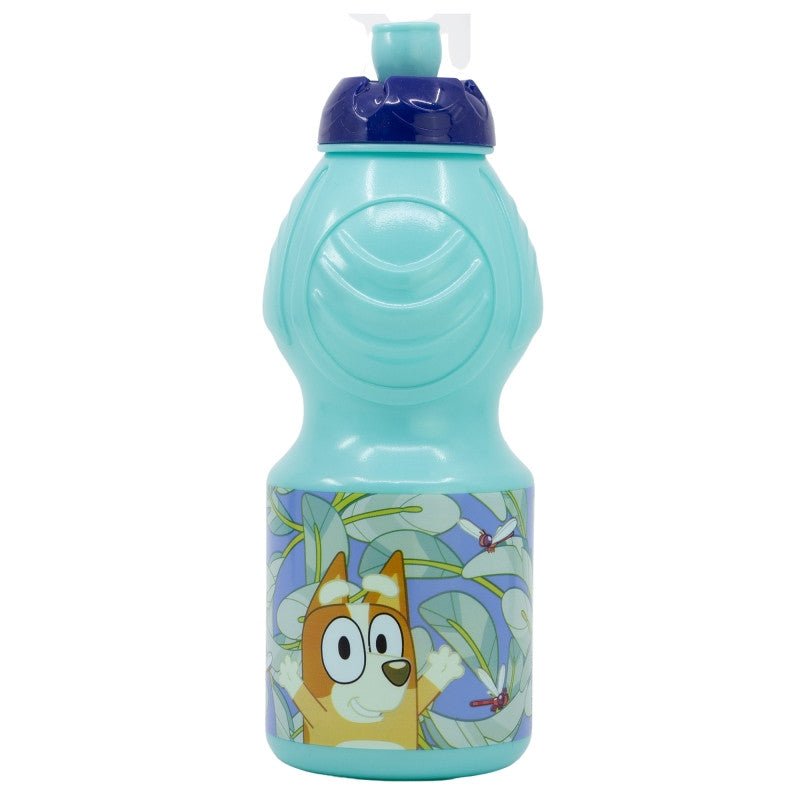 Bluey Leaves Kunststoff Sport-Trinkflasche aus Kunststoff mit Sportverschluss für Kinder – 400 ml, BPA-frei