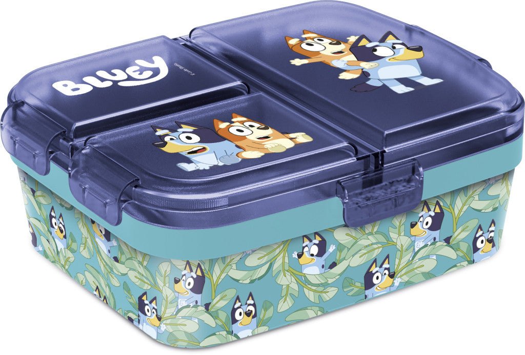 Bluey Leaves Mehrfach unterteilte Brotdose für Kinder – 18 × 14 × 8 cm, BPA-frei