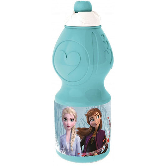 Disney Eiskönigin Blue Forest Sport-Trinkflasche aus Kunststoff mit Sportverschluss für Kinder – 400 ml, BPA-frei