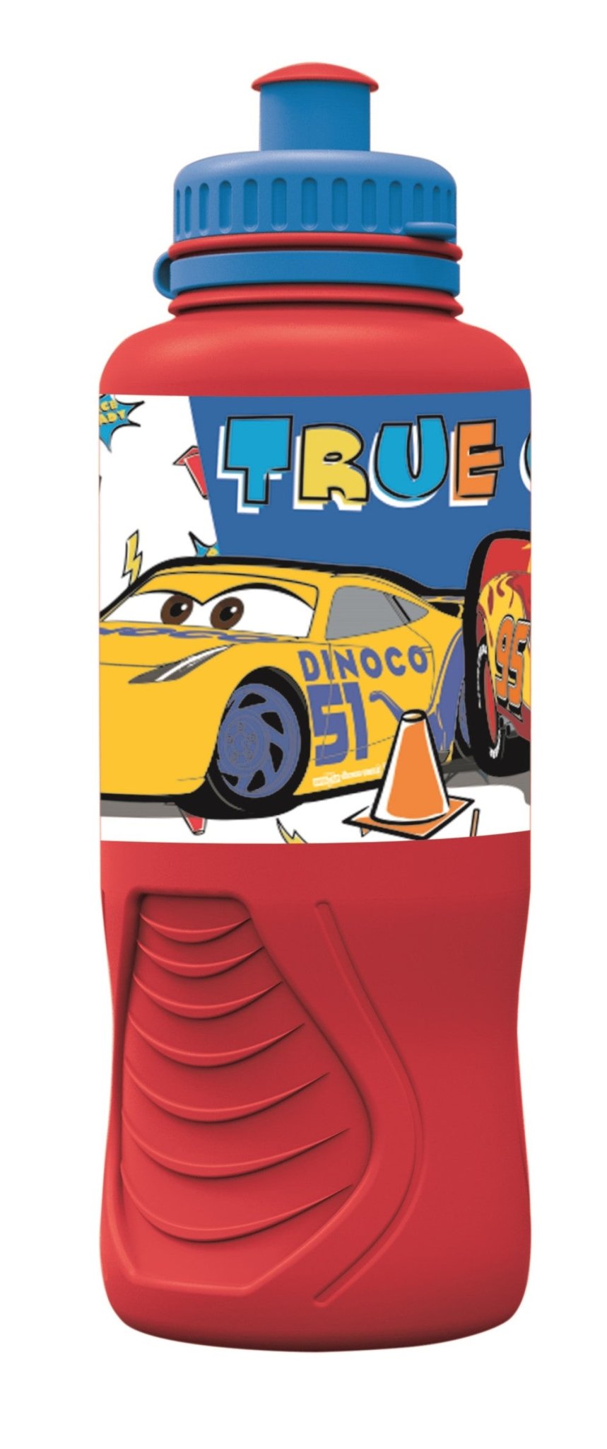 Disney Cars Lets Race Ergo Wasserflasche Sport-Trinkflasche aus Kunststoff mit Sportverschluss für Kinder – 430 ml, BPA-frei