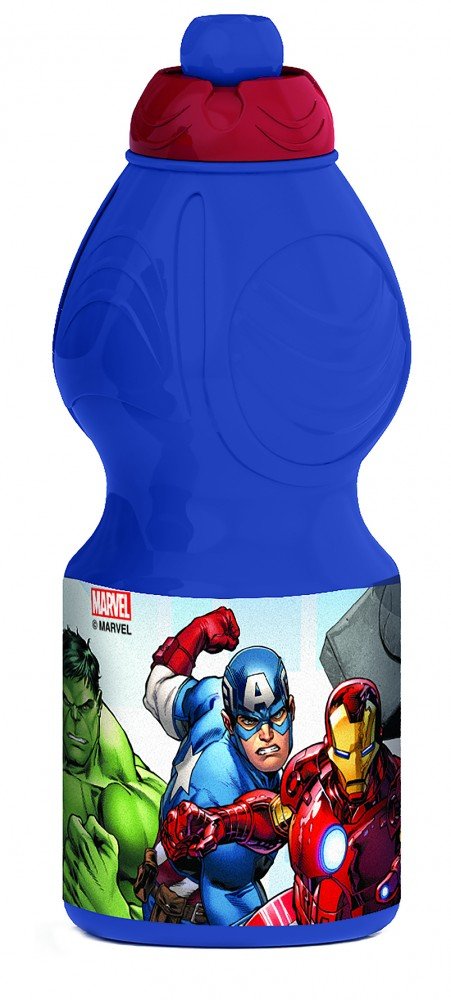 Avengers Sport-Trinkflasche aus Kunststoff mit Sportverschluss für Kinder – 400 ml, BPA-frei