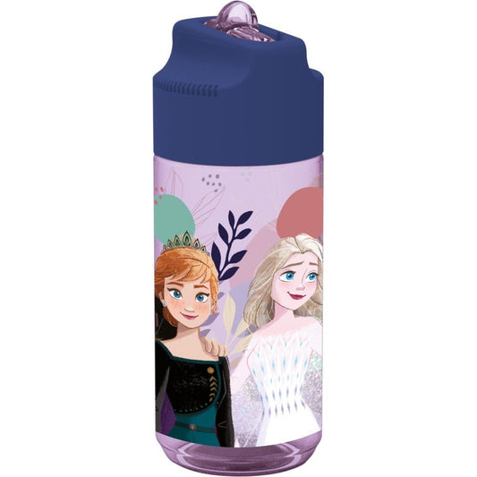 Disney Eiskönigin Journey Hydro Kunststoff-Trinkflasche mit Strohhalm für Kinder – 430 ml, BPA-frei