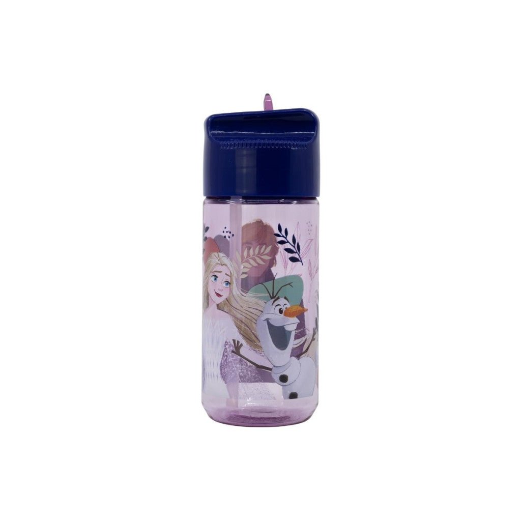 Disney Eiskönigin Journey Hydro Kunststoff-Trinkflasche mit Strohhalm für Kinder – 430 ml, BPA-frei