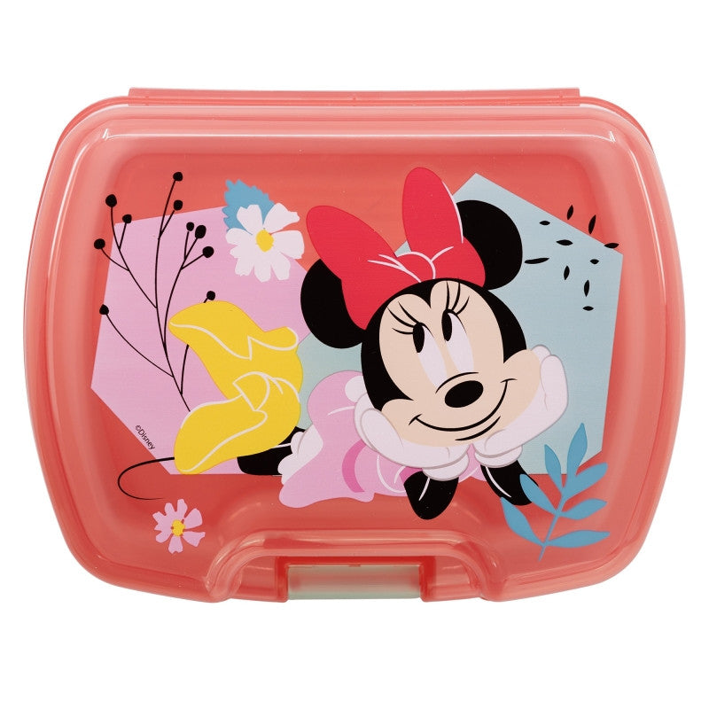 Disney Minnie Being More Premium Sandwich-Box aus Brotdose mit einem Fach für Kinder – 18 × 14 × 7 cm, BPA-frei