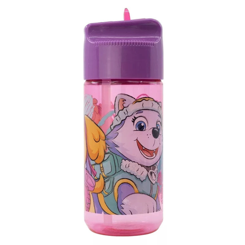 Paw Patrol Sketch Hydro Plastic Drinking Bottle with Straw for Kids – 430 ml, BPA-Free