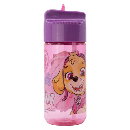 Paw Patrol Sketch Hydro Plastic Drinking Bottle with Straw for Kids – 430 ml, BPA-Free