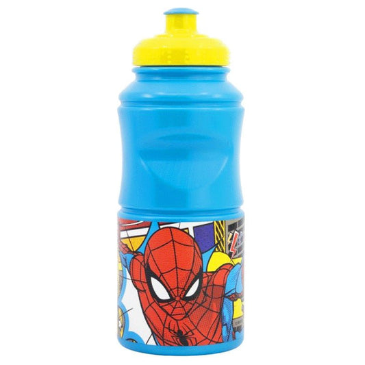 Spiderman Midnight Flyer Mond Sport-Trinkflasche aus Kunststoff mit Sportverschluss für Kinder – 380 ml, BPA-frei