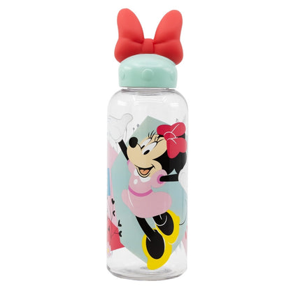 Disney Minnie Being More 3D Figurine Plastic 3D Water Bottle with Drinking Spout for Kids - 560 ml, BPA-Free