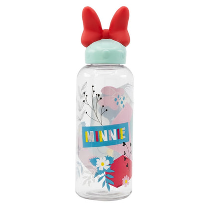 Disney Minnie Being More 3D Figurine Plastic 3D Water Bottle with Drinking Spout for Kids - 560 ml, BPA-Free