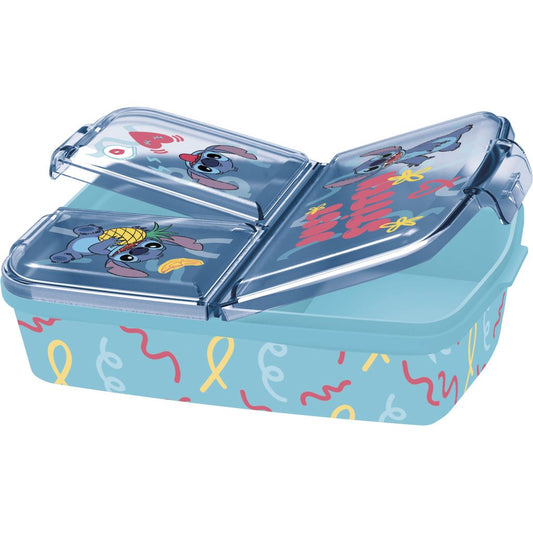 Disney Lilo and Stitch Just Disney Lilo and Stitch Multi-Compartment Lunch Box for Kids - 18 x 14 x 6 cm, BPA-Free