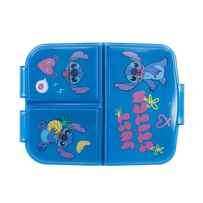 Disney Lilo et Stitch Boîte à déjeuner multi-compartiments pour enfants Disney Lilo et Stitch – 18 × 14 × 6 cm, sans BPA
