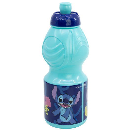 Disney Lilo and Stitch Palms Water Bottle, Plastic Sports Drinking Bottle with Sports Cap for Children – 400 ml, BPA-Free