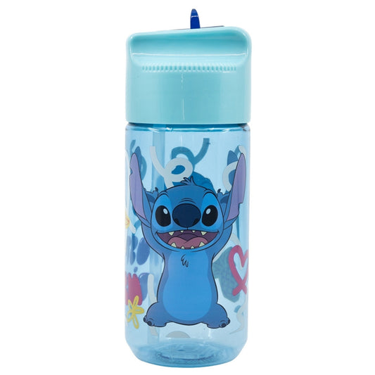 Disney Lilo and Stitch Palms Disney Lilo and Stitch Hydro Plastic Water Bottle with Straw for Kids – 430 ml, BPA-Free