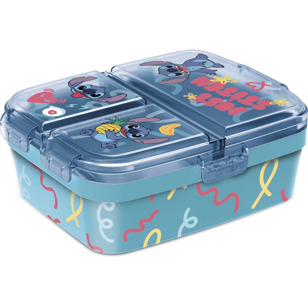 Disney Lilo and Stitch Just Divided Lunch Box for Kids – 18 × 14 × 8 cm, BPA-Free