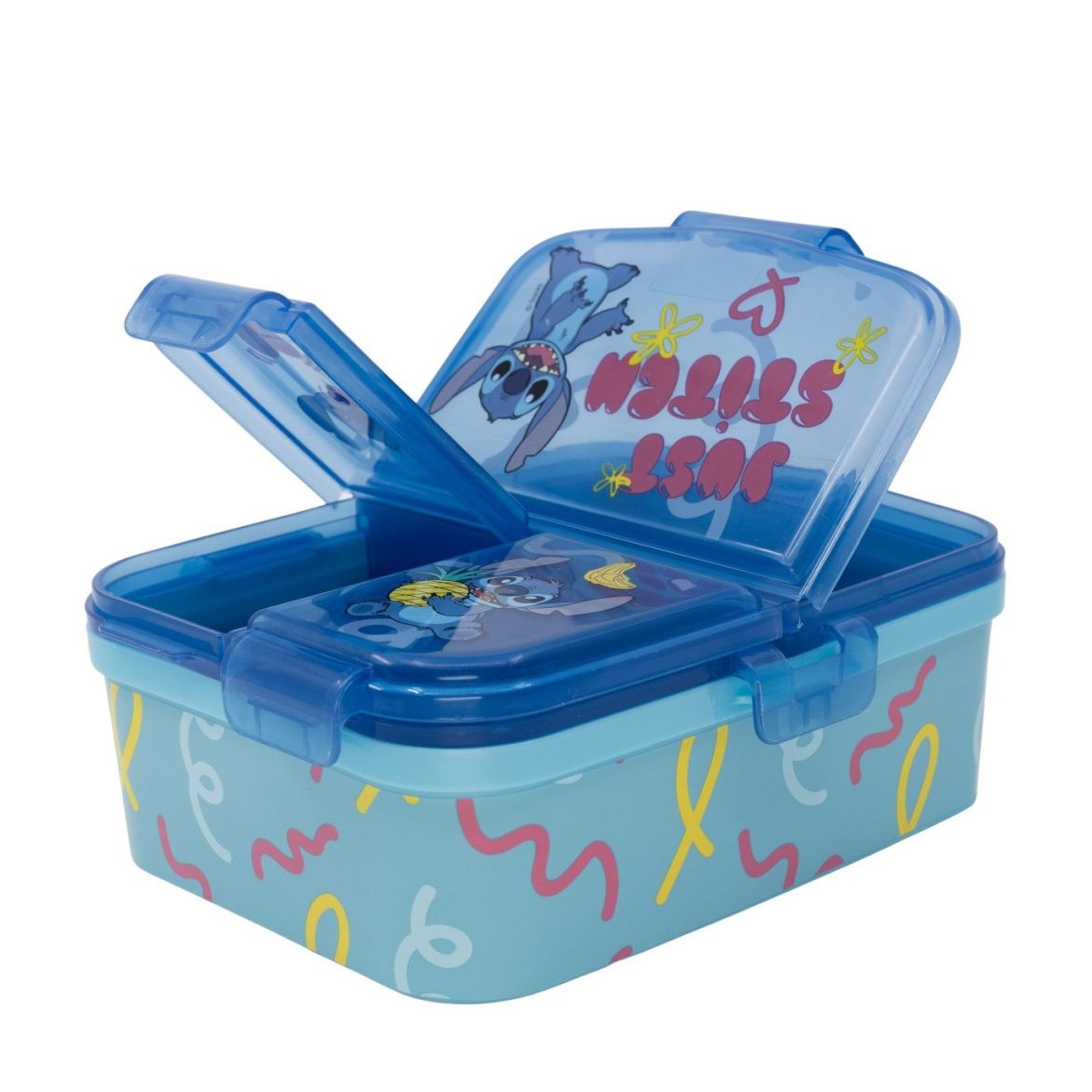 Disney Lilo and Stitch Just Divided Lunch Box for Kids – 18 × 14 × 8 cm, BPA-Free