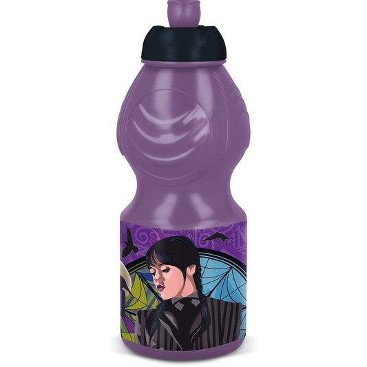 Wednesday Nevermore Academy Sport-Trinkflasche aus Kunststoff mit Sportverschluss für Kinder – 400 ml, BPA-frei