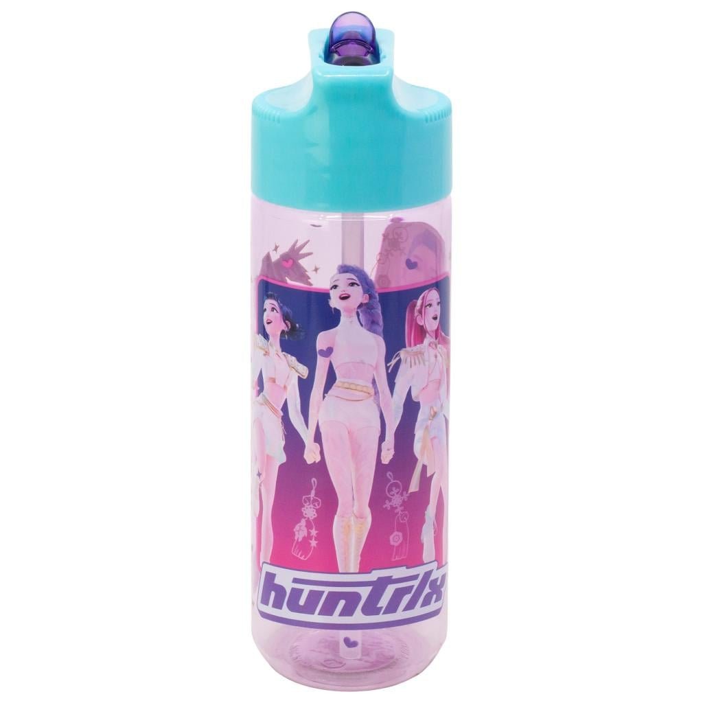 K-pop Demon Hunters Stars Hydro Tritan Kunststoff-Trinkflasche mit Strohhalm für Kinder – 540 ml, BPA-frei