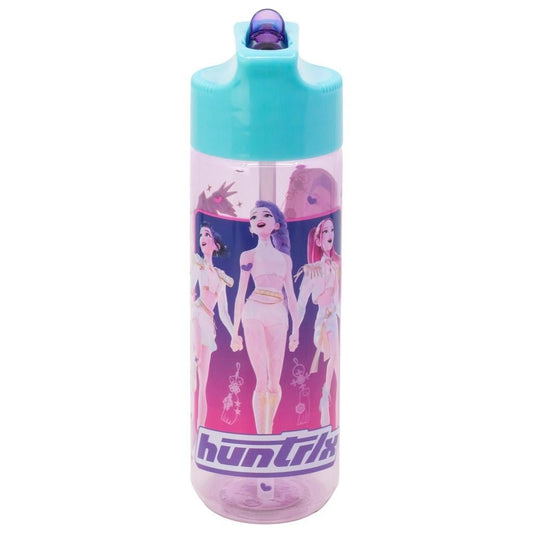 K-pop Demon Hunters Stars Hydro Tritan Kunststoff-Trinkflasche mit Strohhalm für Kinder – 540 ml, BPA-frei