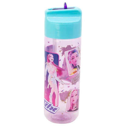 K-pop Demon Hunters Stars Hydro Tritan Kunststoff-Trinkflasche mit Strohhalm für Kinder – 540 ml, BPA-frei