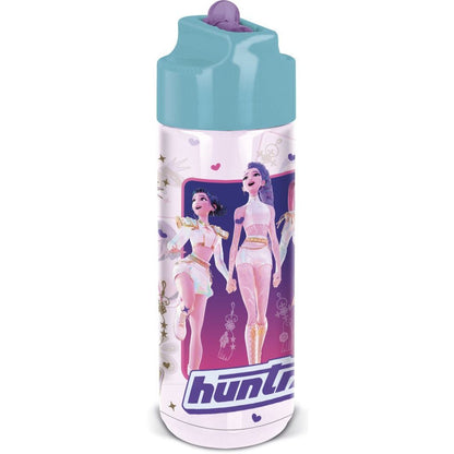K-pop Demon Hunters Stars Hydro Tritan Kunststoff-Trinkflasche mit Strohhalm für Kinder – 540 ml, BPA-frei