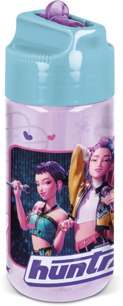 K-pop Demon Hunters Stars Hydro Kunststoff-Trinkflasche mit Strohhalm für Kinder – 430 ml, BPA-frei