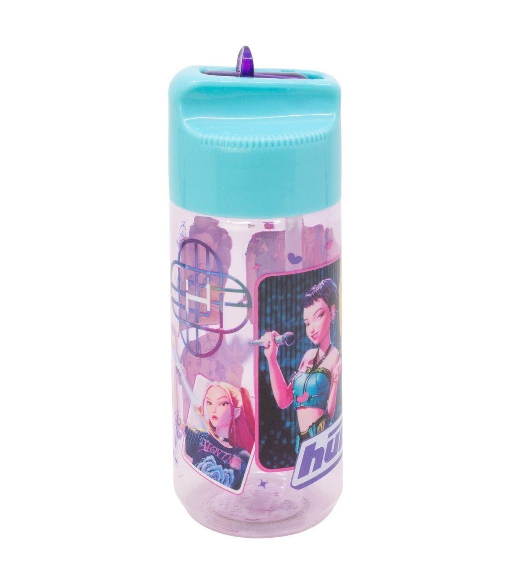 K-pop Demon Hunters Stars Hydro Kunststoff-Trinkflasche mit Strohhalm für Kinder – 430 ml, BPA-frei