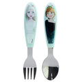 Disney Die Eiskönigin "Snowy Tale" Kinderbesteck-Set 2-teilig – Ergonomisches Metall-Lernbesteck (Gabel & Löffel) – Elsa & Anna Design