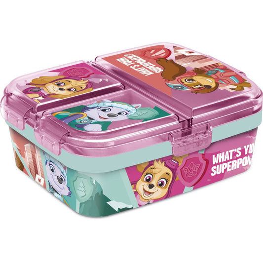 Boîte à lunch Paw Patrol Superpowers à compartiments multiples pour enfants – 18 × 14 × 8 cm, sans BPA