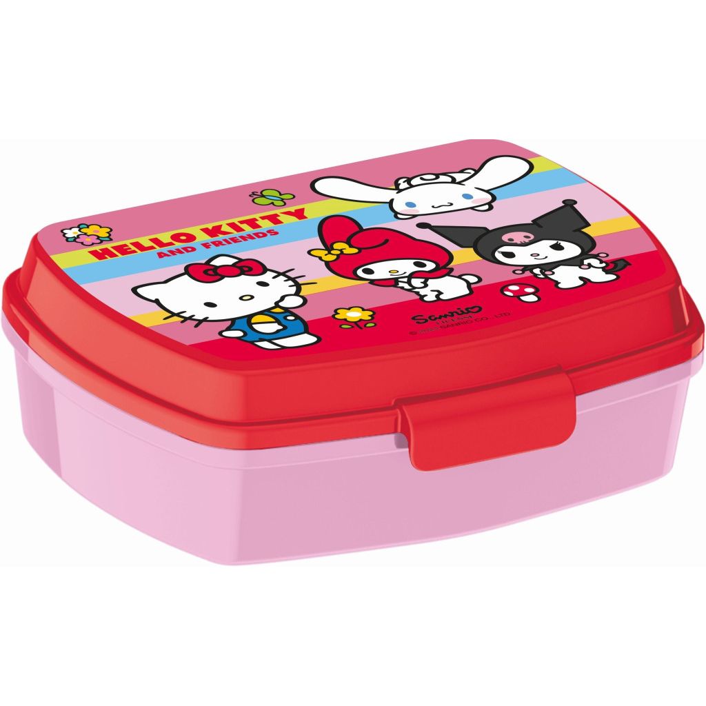 Hello Kitty and Friends l Lustig plastik Brotdose mit einem Fach für Kinder – 17 × 14 × 6,5 cm, BPA-frei