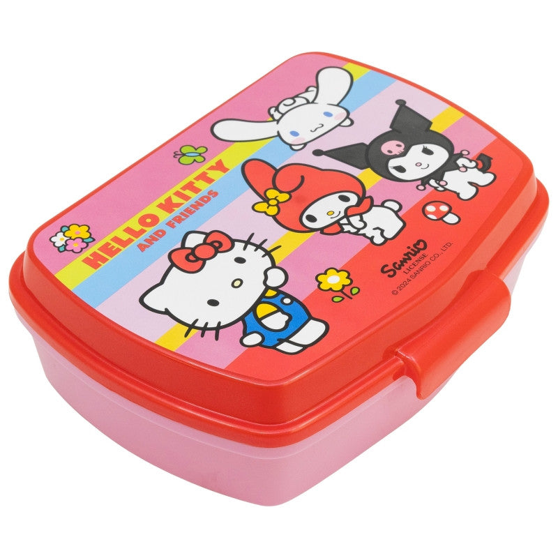 Hello Kitty and Friends l Lustig plastik Brotdose mit einem Fach für Kinder – 17 × 14 × 6,5 cm, BPA-frei