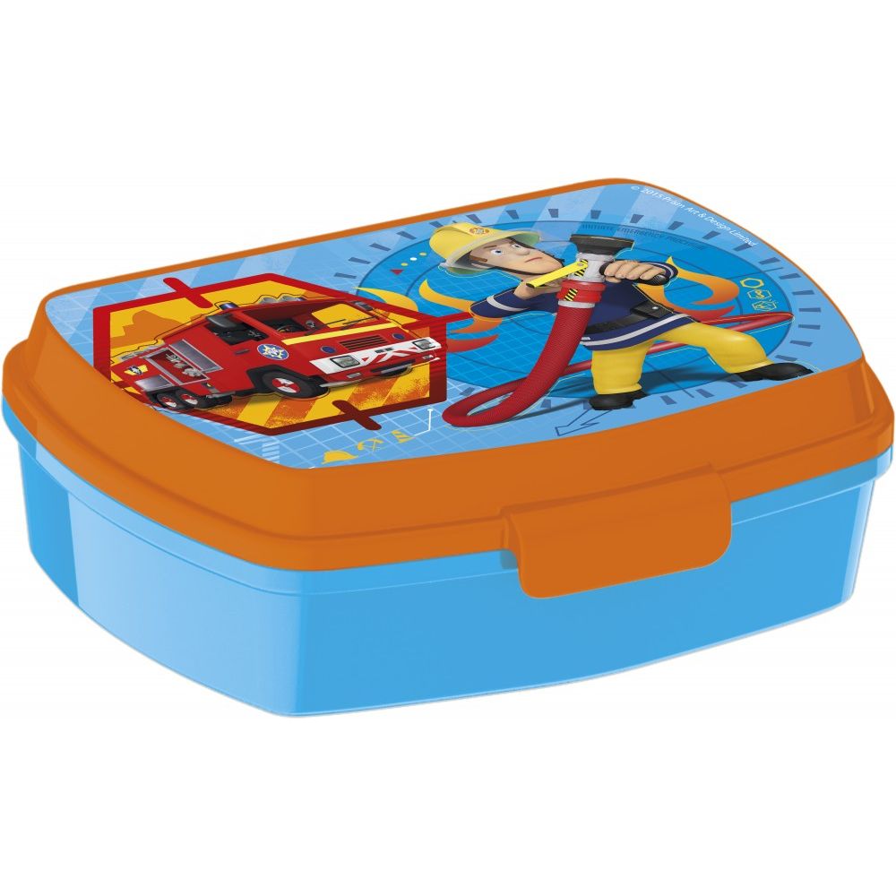Feuerwehrmann Sam Rescue Mission Plastik Brotdose mit einem Fach für Kinder – 17 × 14 × 6,5 cm, BPA-frei