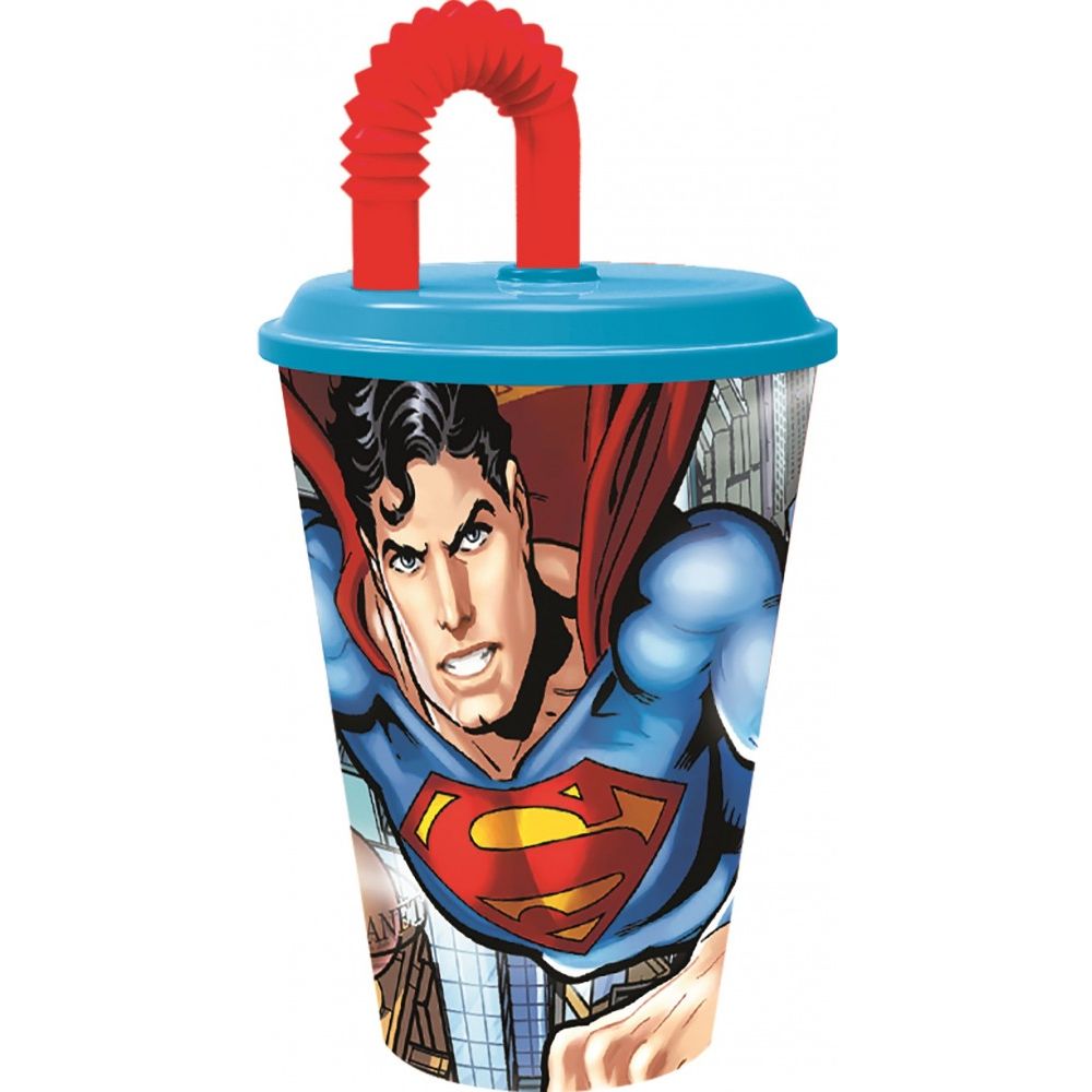 Superman Savior Strohhalmbecher, Kunststoff 430 ml