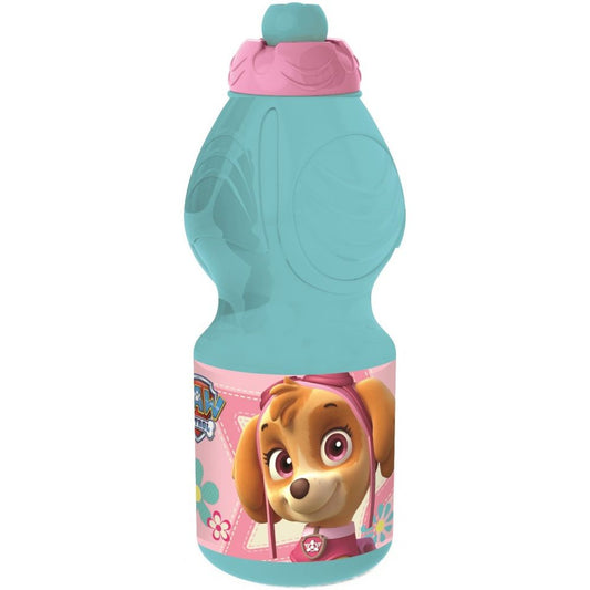 Bouteille d'eau Paw Patrol pour filles, gourde de sport en plastique avec bouchon sport pour enfants – 400 ml, sans BPA