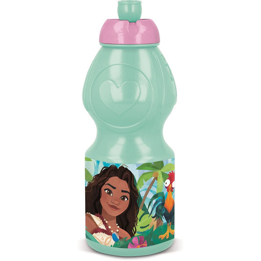 Bouteille de sport Disney Vaiana Lagoon en plastique avec bouchon sport pour enfants – 400 ml, sans BPA