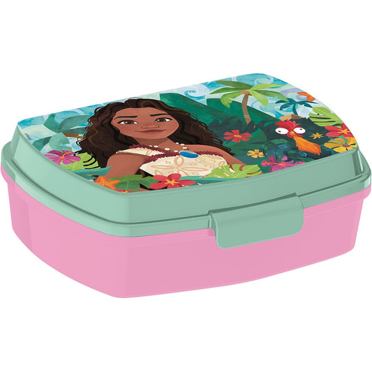 Boîte à déjeuner amusante Disney Vaiana Lagoon avec un compartiment pour enfants – 17 × 14 × 6,5 cm, sans BPA