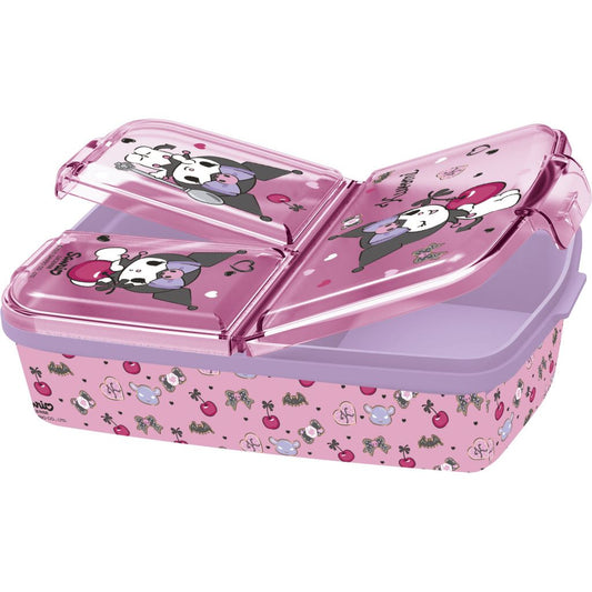 Hello Kitty Kuromi Multi-compartment Lunch Box for Kids – 18 × 14 × 6 cm, BPA-free