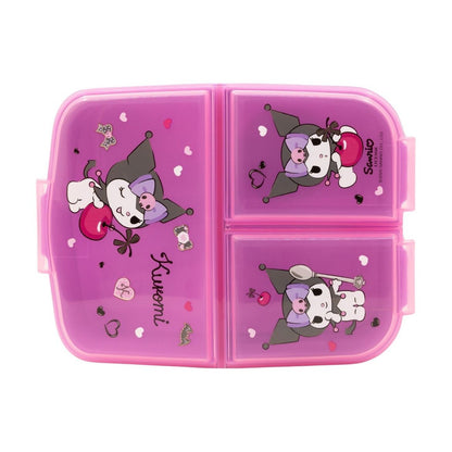 Hello Kitty Kuromi Boîte à lunch multi-compartiments pour enfants – 18 × 14 × 6 cm, sans BPA