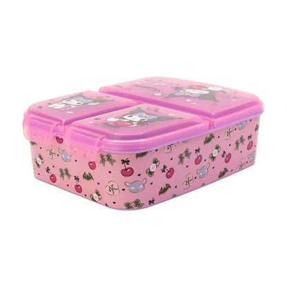 Hello Kitty Kuromi Boîte à lunch multi-compartiments pour enfants – 18 × 14 × 6 cm, sans BPA