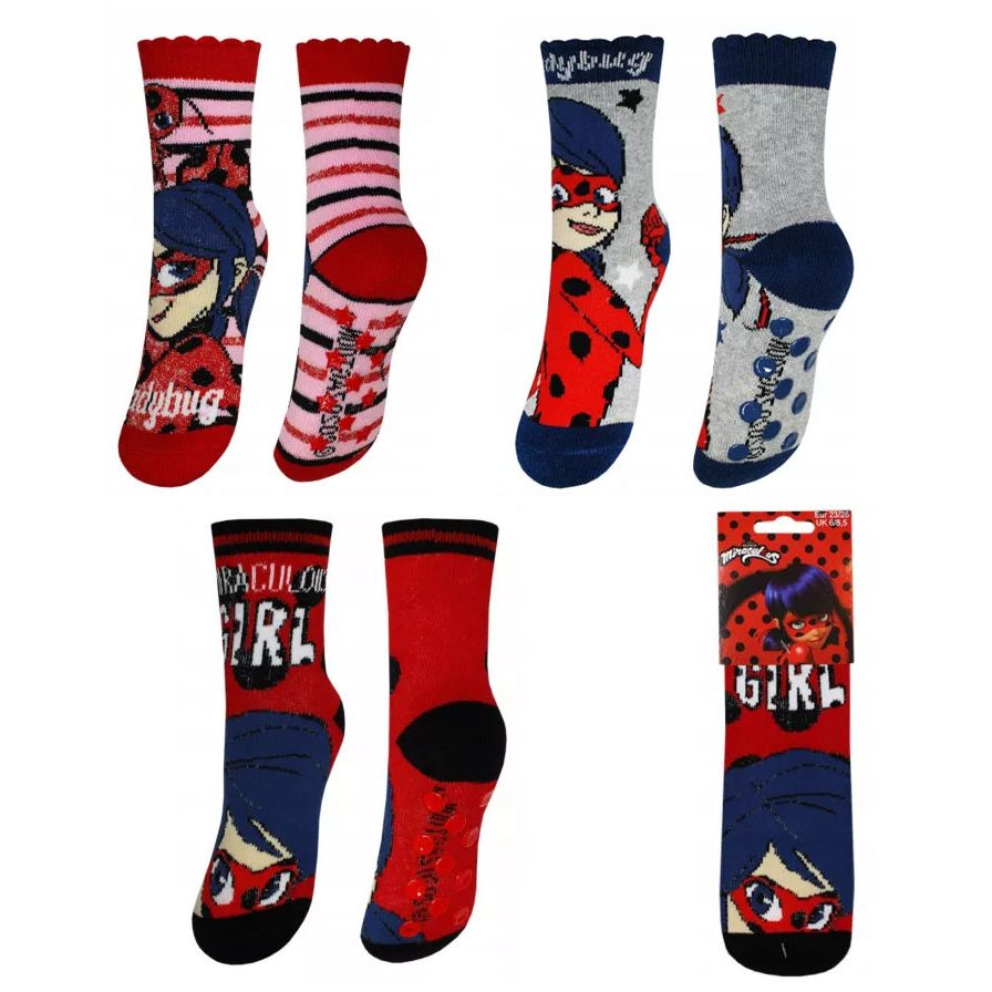 Miraculous Geschichten von Ladybug und Cat Noir Kinder dicke rutschfeste Socken 23-34