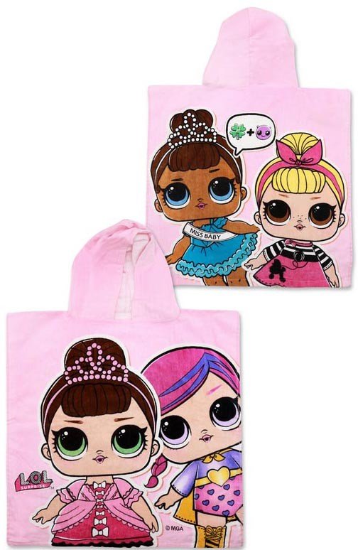 LOL Surprise! Crown Badeponcho für Kinder aus Baumwolle – 50 × 115 cm