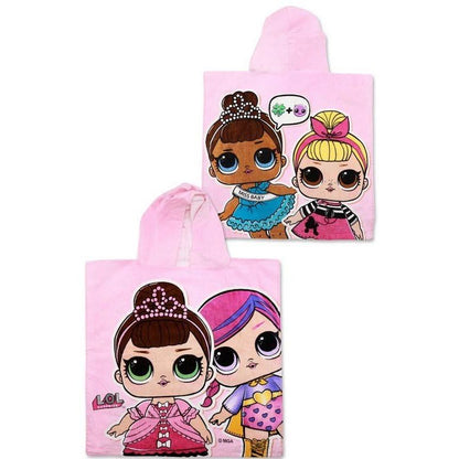 LOL Surprise! Crown Badeponcho für Kinder aus Baumwolle – 50 × 115 cm