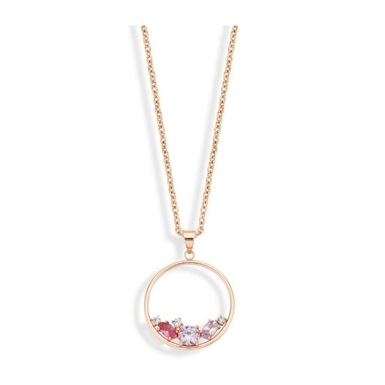 Victoria Rosegold farbene Edelstein Halskette