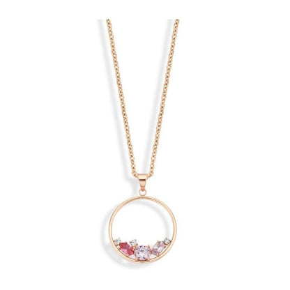 Victoria Rosegold farbene Edelstein Halskette
