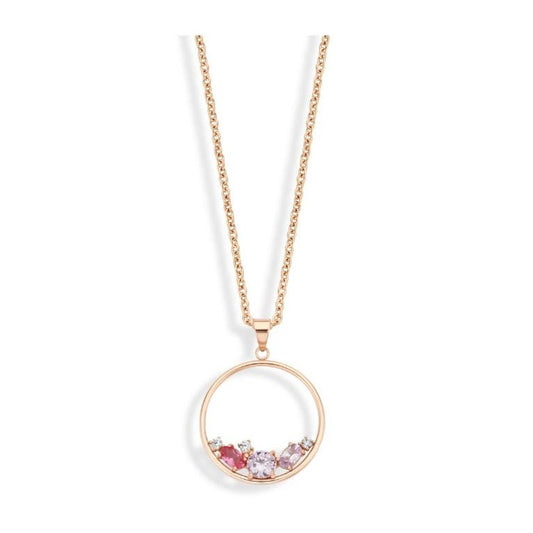 Victoria Rosegold farbene Edelstein Halskette