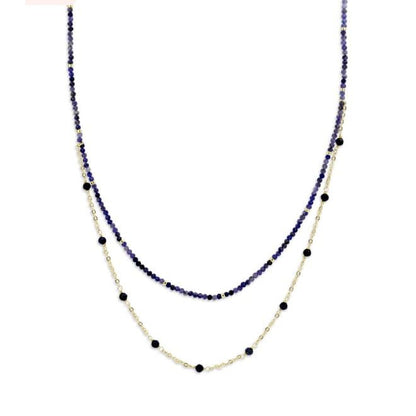 Victoria Rosegold-farbene blaue Perlenkette