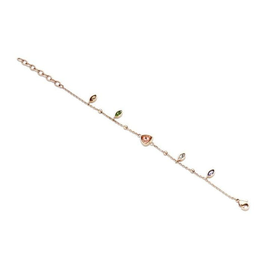 Victoria Armband mit farbigen Edelsteinen in Roségold