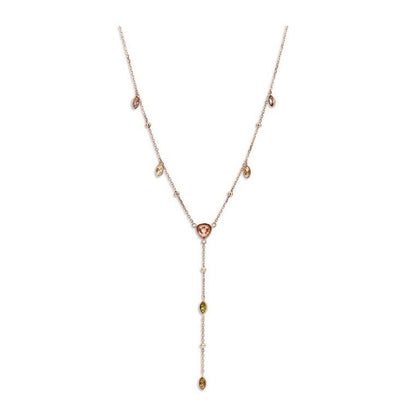 Victoria Rosegoldfarbene bunte Stein-Halskette